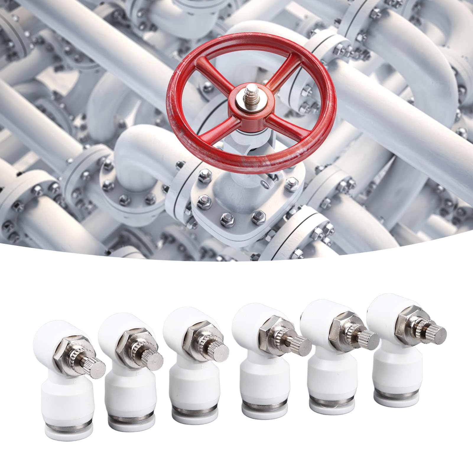 Conector de la Válvula de Control de Flujo Neumático de la Válvula Neumática de 100pcs, Conector del de Neumática del Acelerador Automation Autom Quick, M5 X 0.8, 1.0MPA