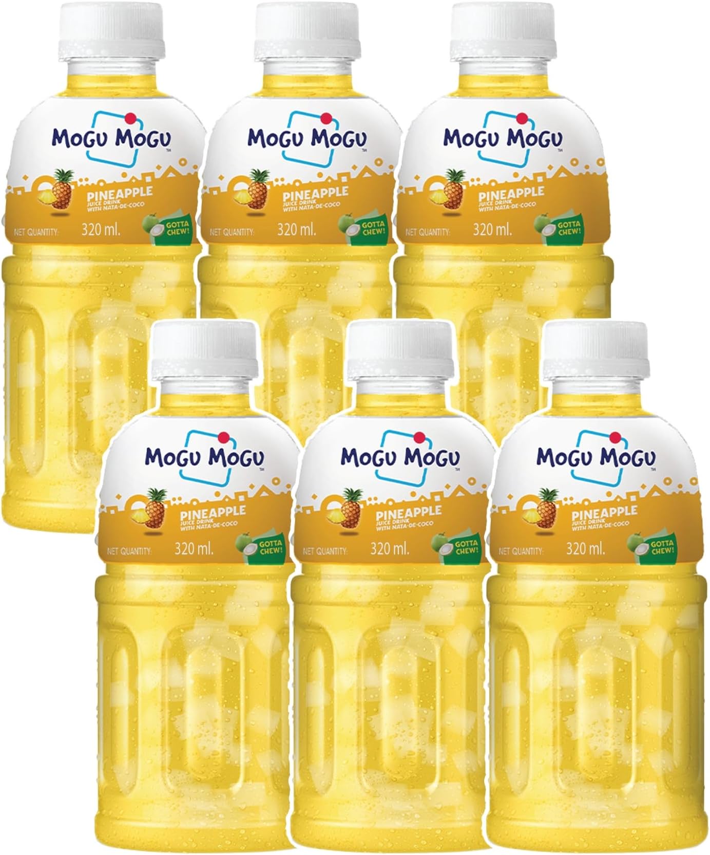 - Pineapple Juice Drink with Nata de Coco Jelly 320ml (Pack of 6)| Refreshing Tropical Thai-Made Sip & Chew Beverage.