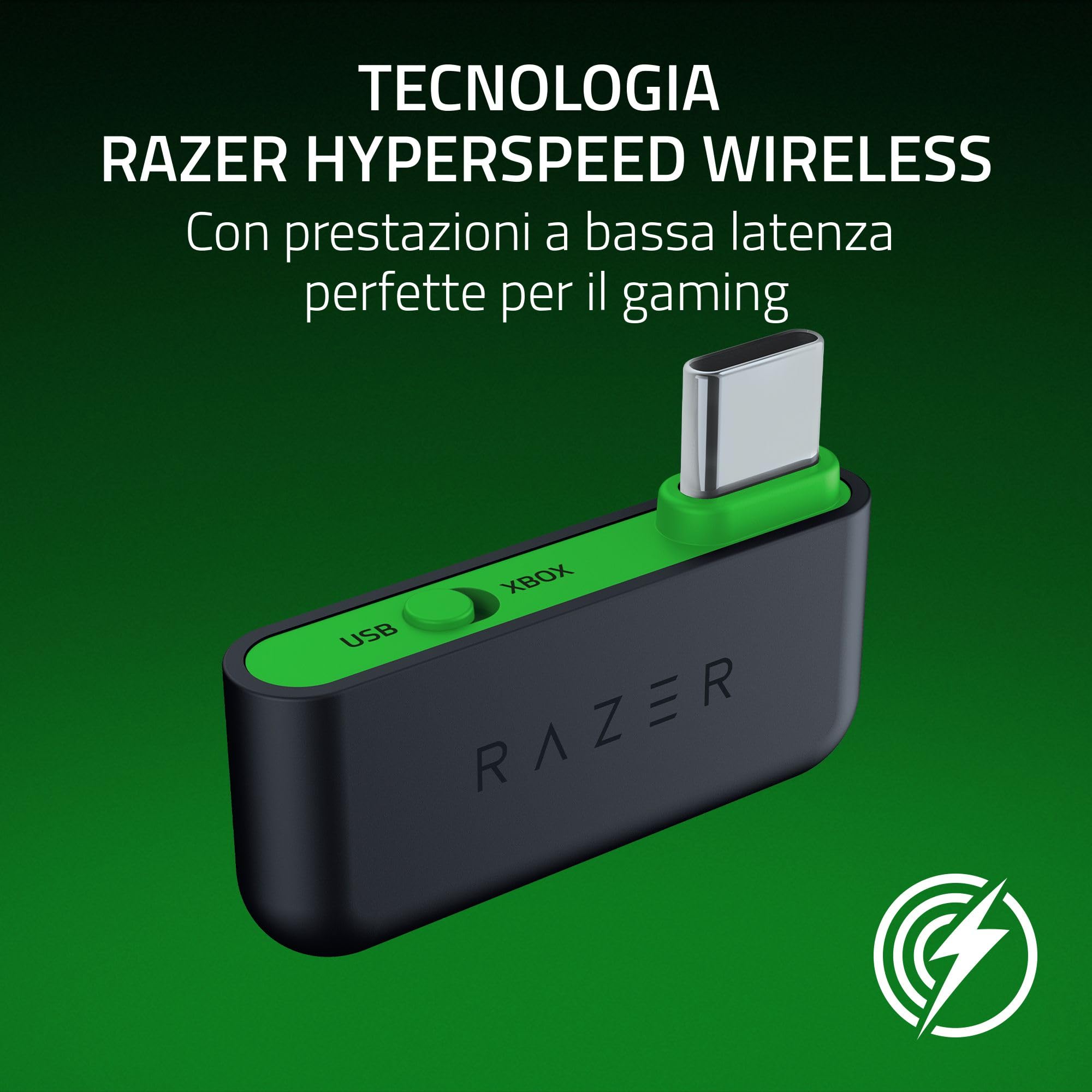 Razer Kaira HyperSpeed - Cuffie da gioco wireless multipiattaforma per Xbox (HyperSpeed Wireless, Driver TriForce da 50 mm, Microfono cardioide HyperClear) Nero