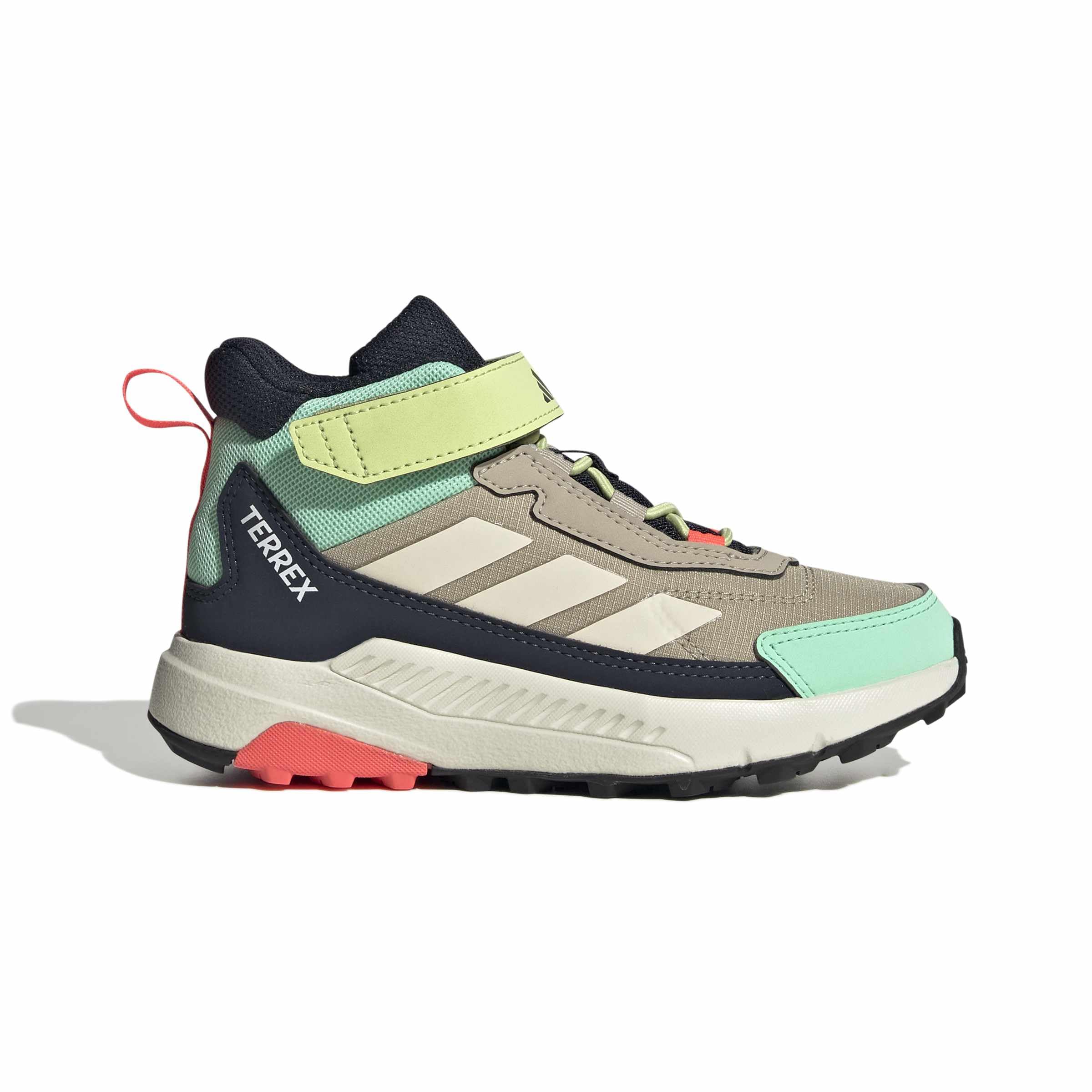 adidas Uniseks - dzieci Terrex Anylander Mid Children Hiking Shoes, Khaki Three/wonder white/legend ink, 33 EU