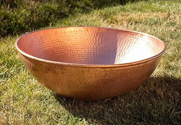 Nutshell Stores Hand Hammered Copper Basin - 18 Inch