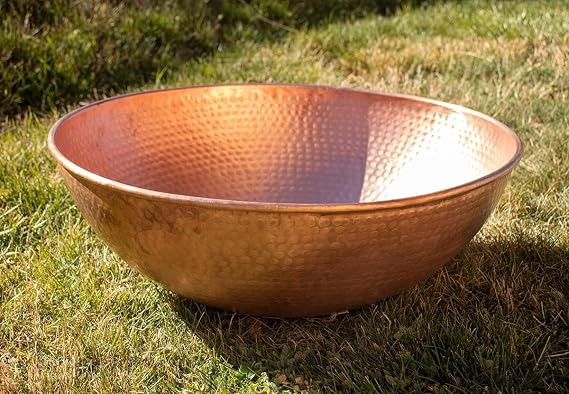 Nutshell Stores Hand Hammered Copper Basin - 18 Inch