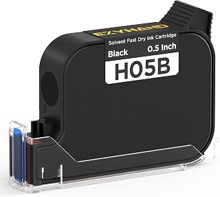 42ml Fast Dry Ink Cartridge with 12.7mm Height for H50 Handheld Inkjet Printer to Print on Plastic Carboard Wood Metal Fabric (Black Color)