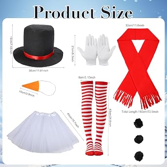 Christmas Costumes for Women, Tutu Skirt Set Cosplay Costume for Halloween Christmas
