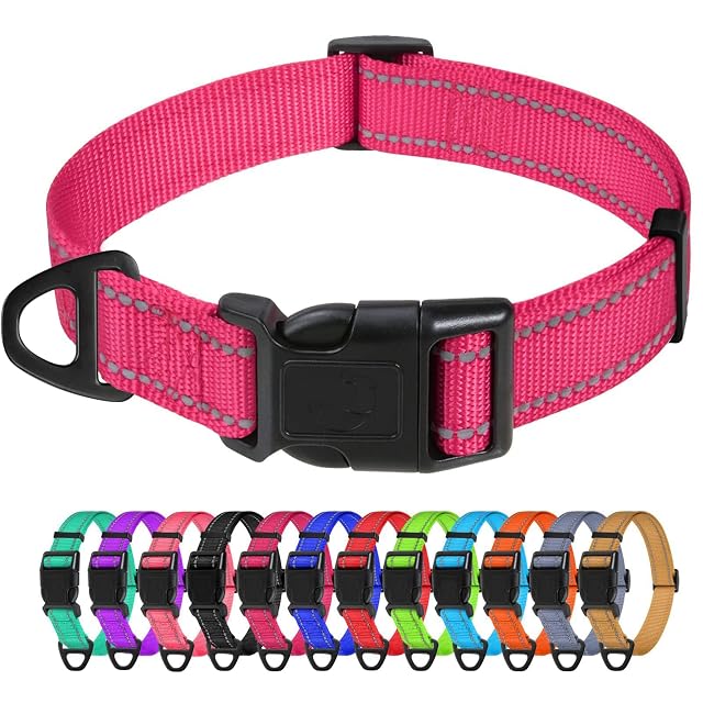 TagME Collar Perro Ajustable,Collar Nylon Reflectante,para Caminar Correr Entrenamiento,para Perros…