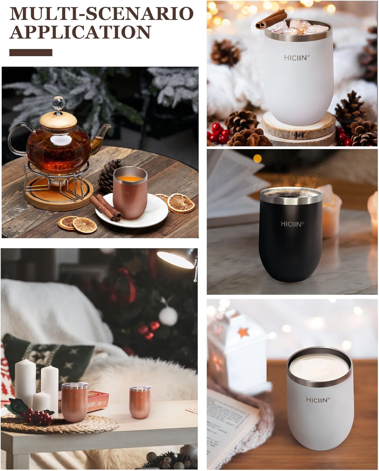 Stainless Steel Wine Tumblers with Lid TWO 12oz & Insulated Wine bottle ONE 25oz&Gift Set with well packaged box.Keep water,wine,drinks with warm or cold (Champagne Gold)