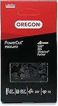 OREGON PowerCut Chainsaw Chain for Chain Guide 50 cm (20 Inch) / 3/8 Inch Pitch / 1.6 mm Gauge / Square Gouges / 72 Drive Links - Compatible with AEG, Carver & Stihl (75EXL)