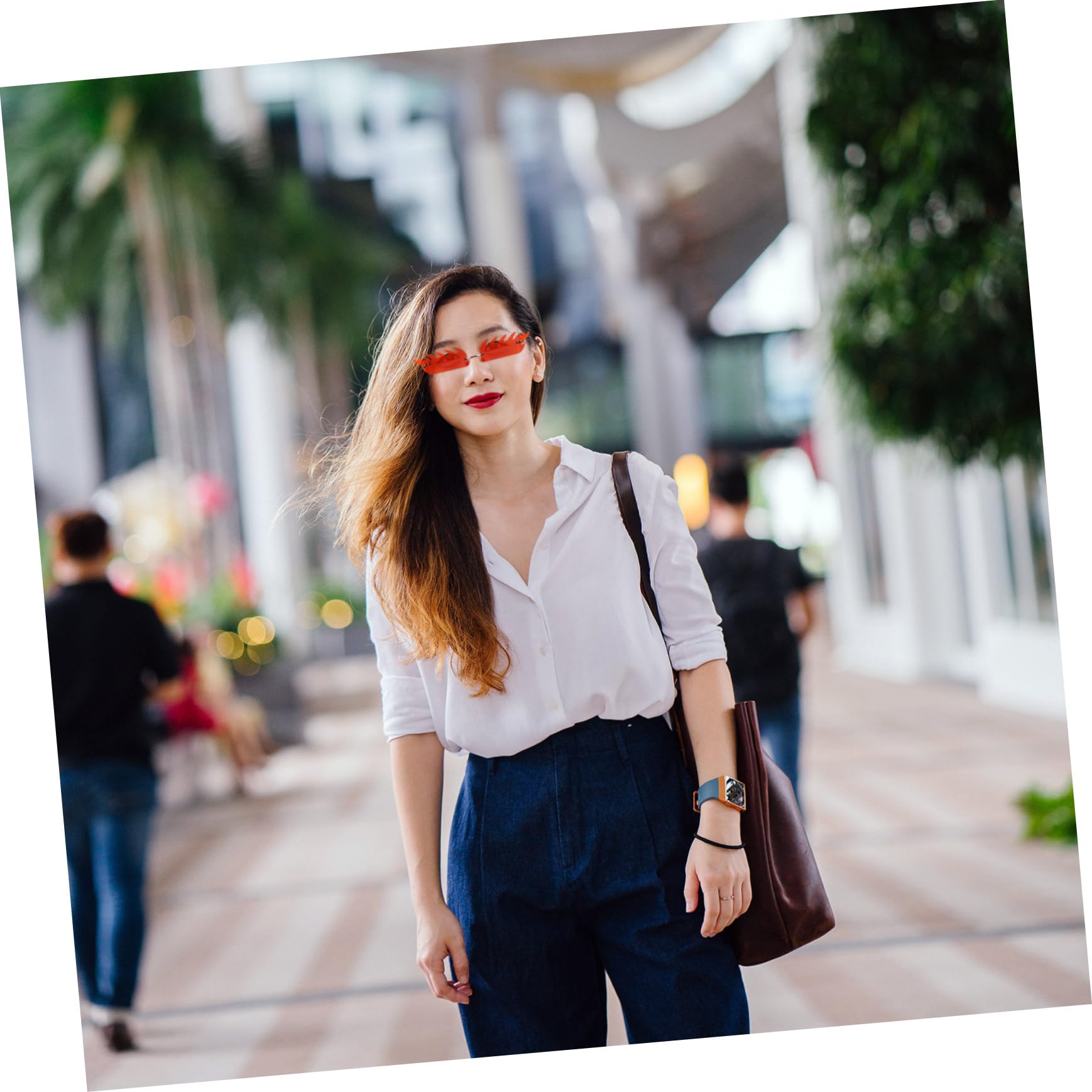 GALPADA 5paare Flammenförmige Randlose Sonnenbrille Für Damen Und Herren Kreative Sonnenbrille Für Partys Festivals Und Outdoor-aktivitäten Lustige Und Einzigartige Design
