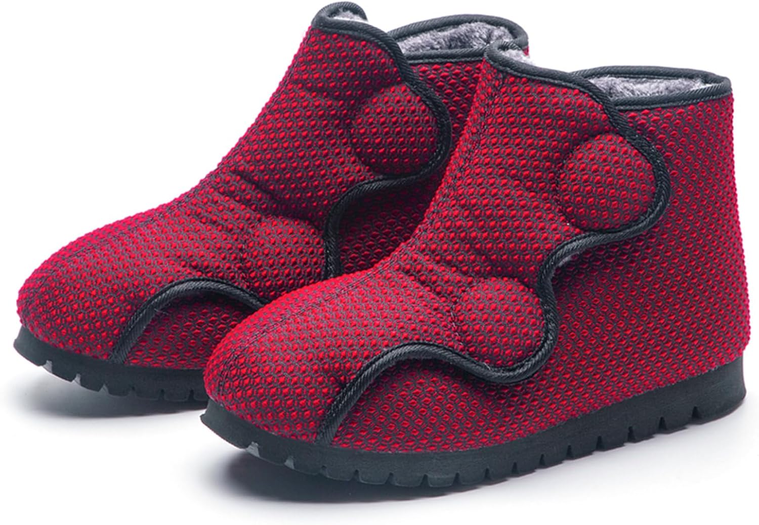 Diabetic Shoes for Men Womens Wide Width Lightweight Snow Boots Non Slip Adjustable Breathable Warm Plush House Slippers for Arthritis Edema Swollen