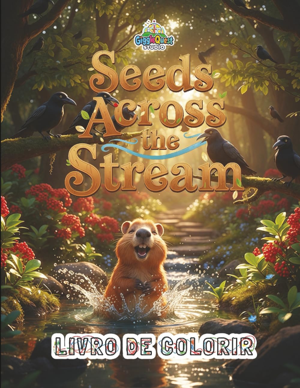 Seeds Across the Stream: Livro de Colorir | GQ07 (Companheiros dos Livros de Colorir GiggleQuest)