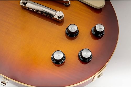 Vista 12 de Musiclily Perillas reflectoras de guitarra de tamaño métrico profesional, campana de 2 volúmenes y 2 tonos para Epiphone Les Paul SG guitarra Negro