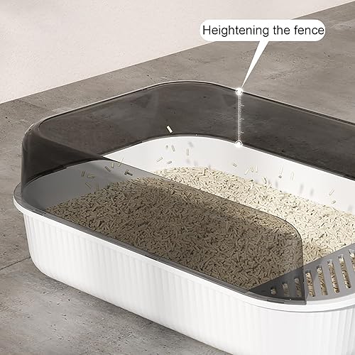 Miniatura 4 de WUWEOT Paquete de 2 cajas de arena para gatos con parte superior abierta, bandeja de arena grande antisalpicaduras, lavabo de limpieza extraíble