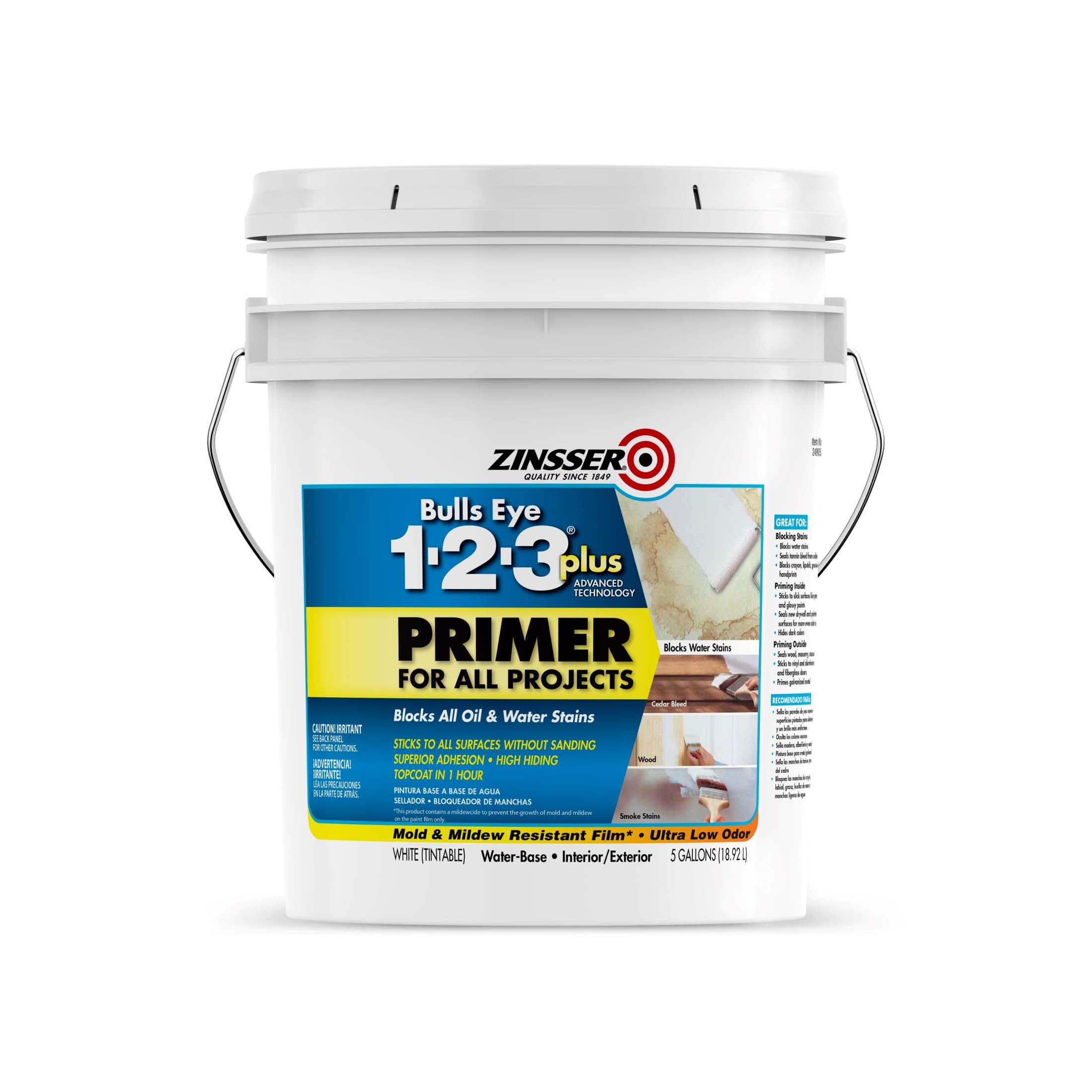 Amazon.com: Zinsser 249935 Bulls Eye 1-2-3 Plus Primer, 5 Gallon