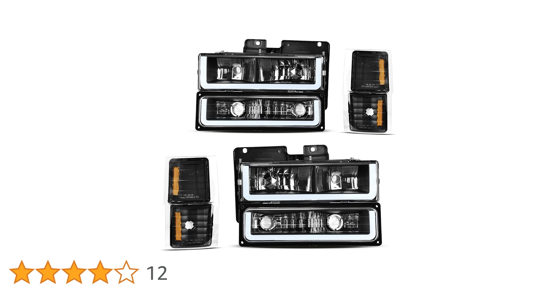 1992〜1999サバーバン、タホ 、ヘッドライトセット Amazon | DWVO LED DRL ヘッドライトアセンブリ 1994 1995 1996