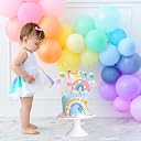 Party Propz Rainbow Cake Topper Decoration - 9Pcs Rainbow Cake Topper | Unicorn Theme | Cake Decoration Items | Cake Decorating Items | Party Decoration Items gallery image