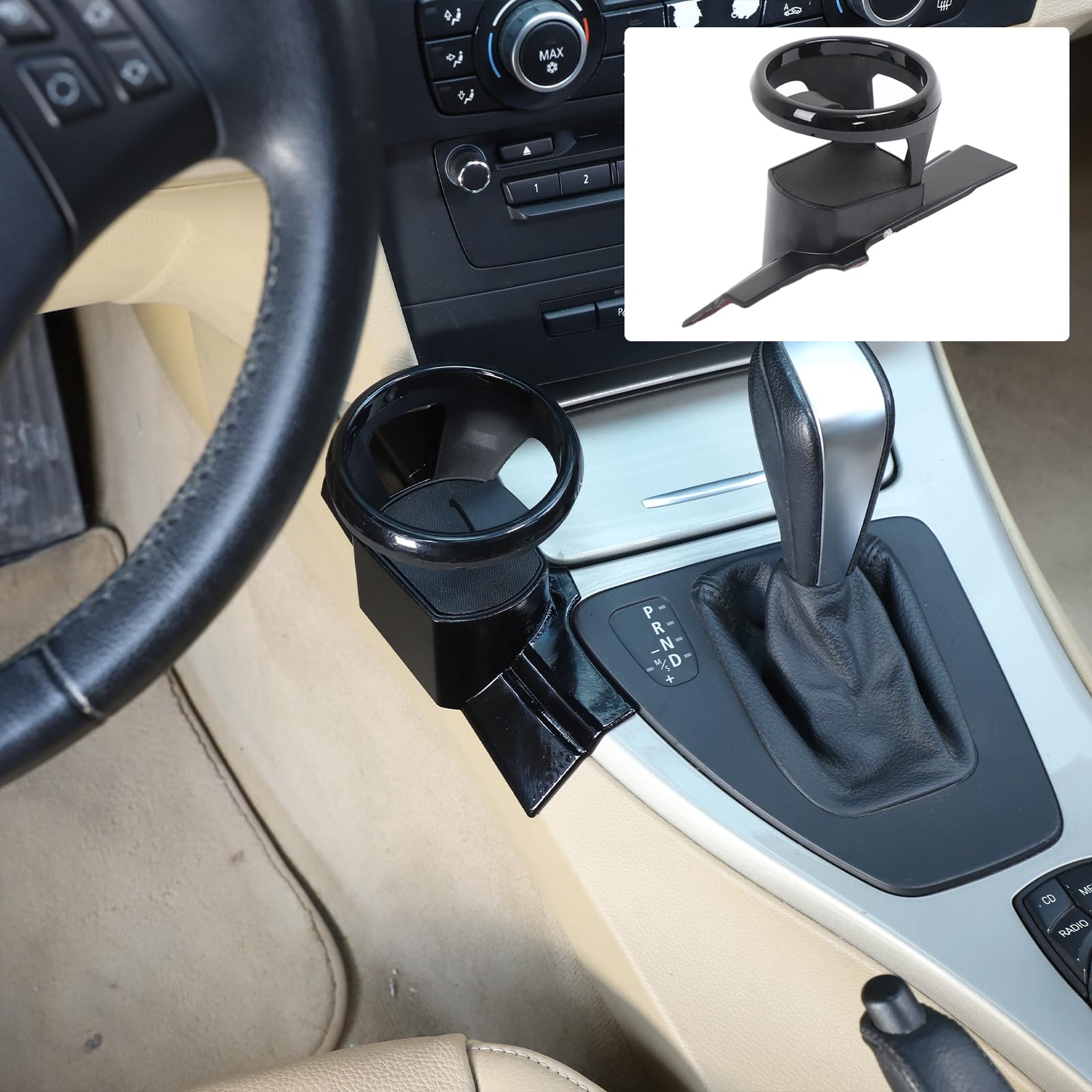 Porte-gobelet de voiture, porte-gobelet de voiture, porte-gobelet gauche, ABS, 1 pièce, compatible avec BMW Série 3 (2005-2012)
