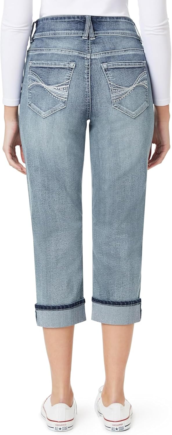 Angels Forever Young Womens Everflex Curvy Skinny Bling 23.5" Crop Jeans - Image 3