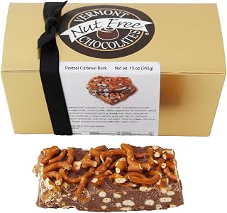 Vermont Nut Free Chocolates Pretzel Caramel Bark (12 Ounces)