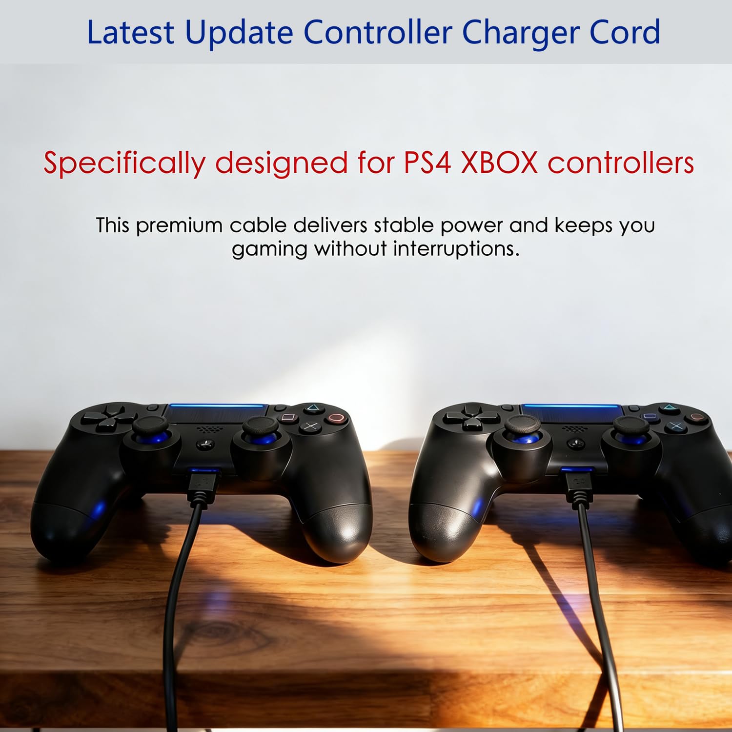 Upgrade Controller Charger Cord (3 PCs) 5 ft Micro USB Charging & Data Cable Compatible with PS4 /Xbox One X S,Roku Streaming Stick,Samsung Galaxy Note, Tab A,Galaxy S7 Android Phone image 2