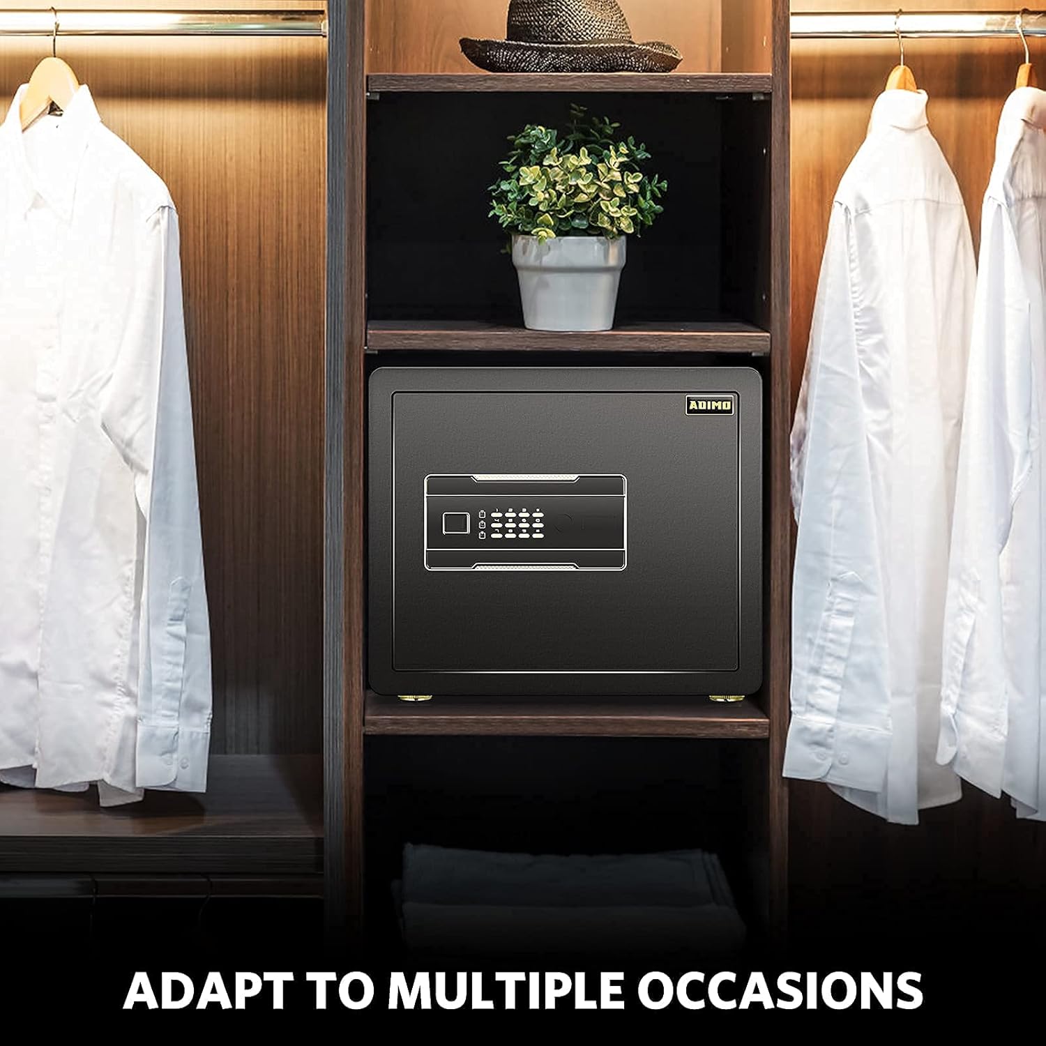 Safe Box, ADIMO Model 35 Reinforced Alloy Safe Lock Box ,Digital Safe Box with Intelligent Alarm System, 1.2 Cubic Feet Cabinet Safe for Money,Jewelry and Documents,Safe Box for Home,Hotel, Company - - 