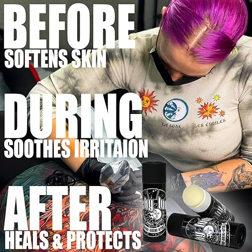 Miniatura 3 de LuckyLuna Tubo orgánico de cuidado posterior del tatuaje, hidratante de tatuaje para la longevidad del color, orgánico totalmente natural, loción de
