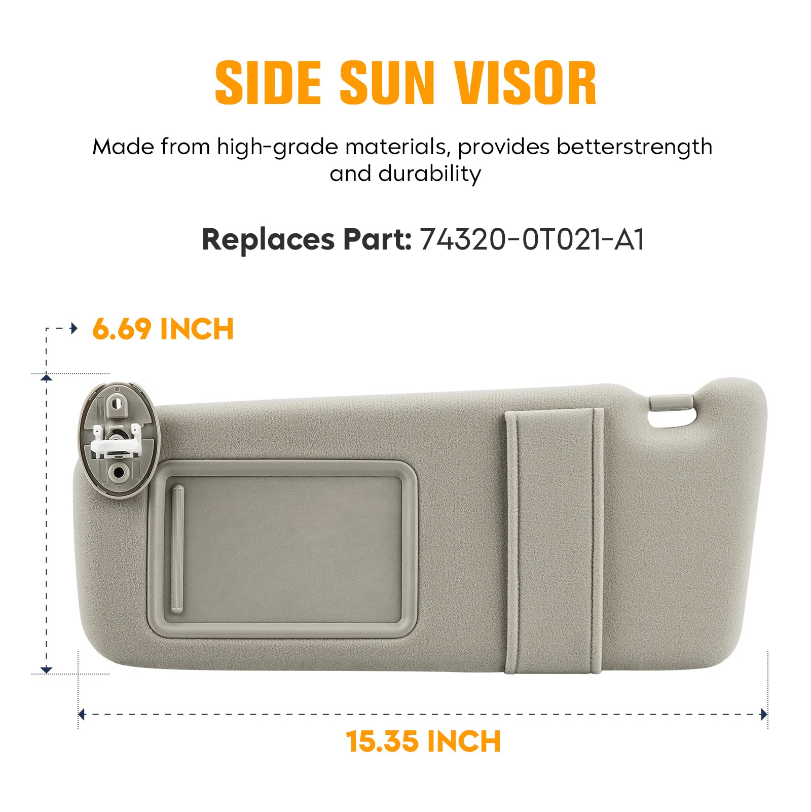 Amazon.com: Beige Left Side Sun Visor with Sunroof and Light for
