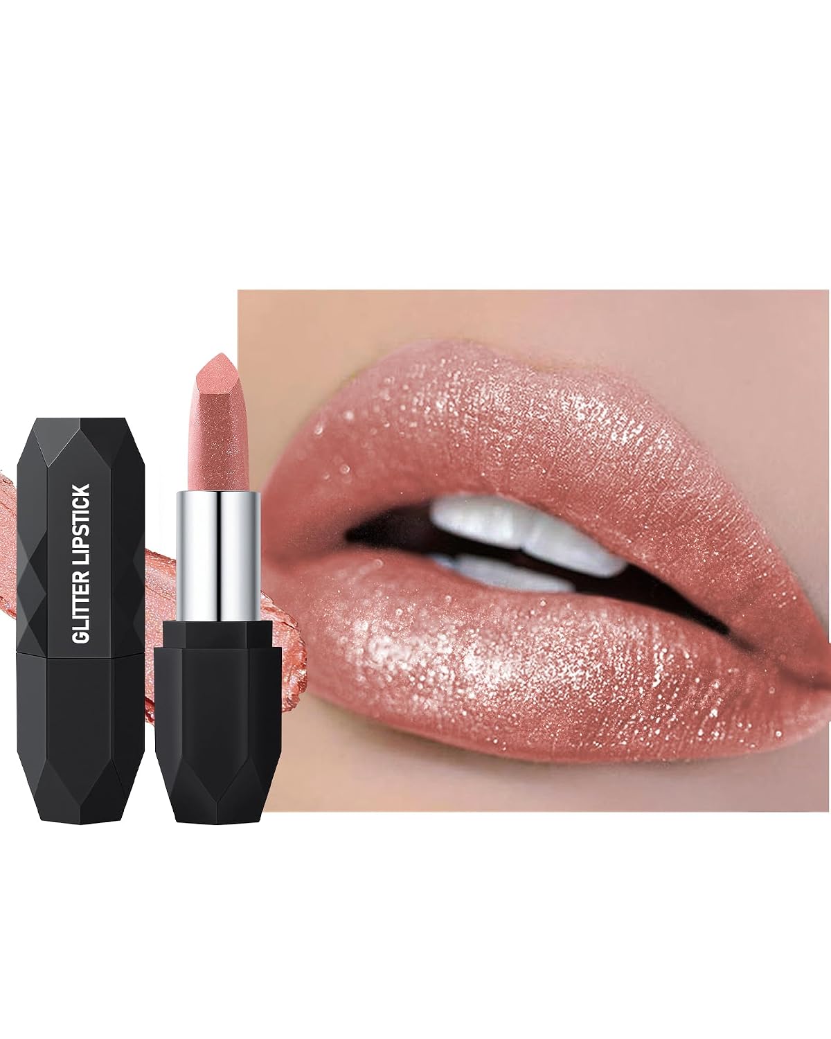 Glitter Metallic Lipstick - Waterproof Matte Shimmer Gloss