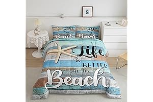 Manfei Life is Better at The Beach Quilt Set: Seaside Oasis for Sweet Dreams