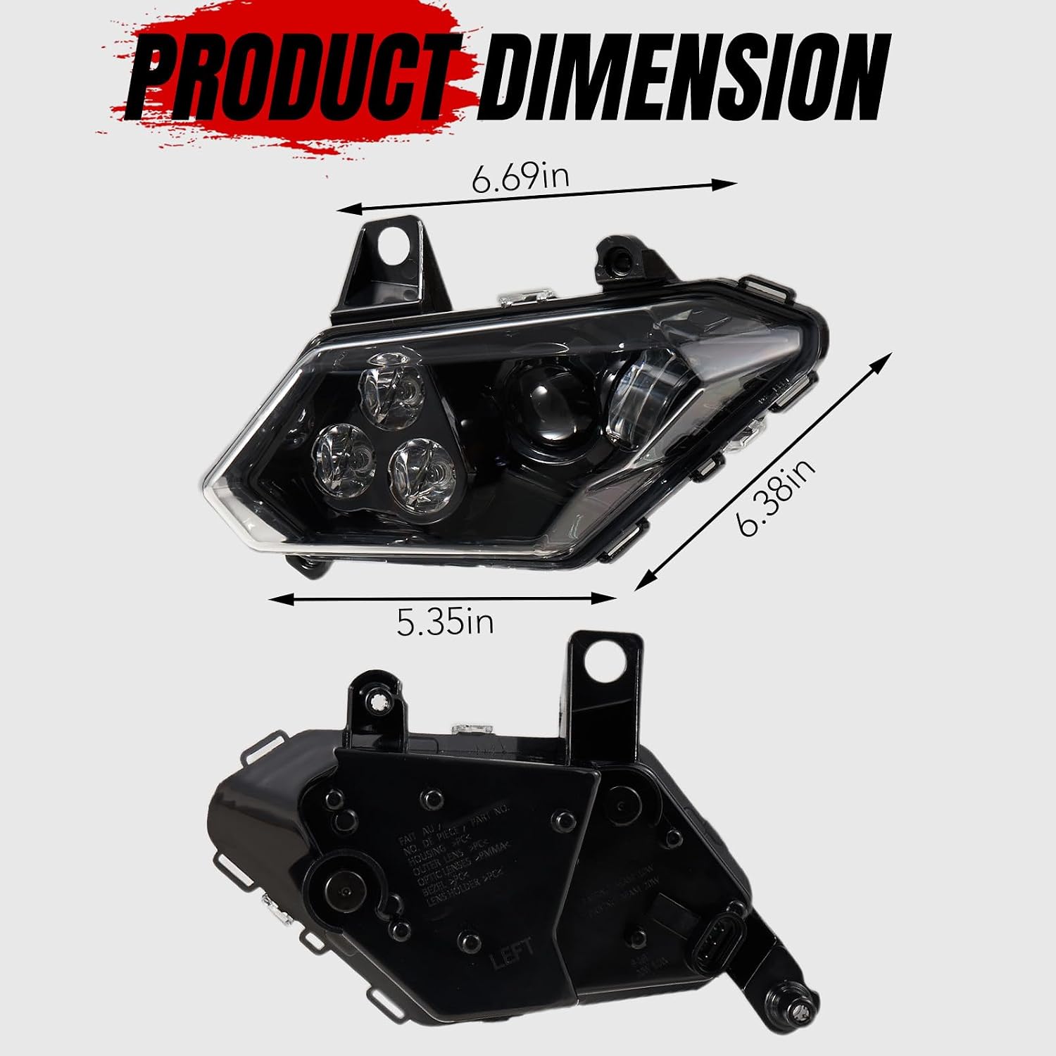 A & UTV PRO LED Headlights & Cover Trim for Can Am Maverick X3 Max XDS XRS R Turbo 2017-2025, Front LED Head lamp with High/Low Beam Accessories, Replace #710004658, 710004659, 705010628, 705010629