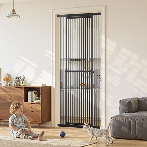 Gardner Pet Puerta para gatos extra alta (negro, 51-87 pulgadas de alto)