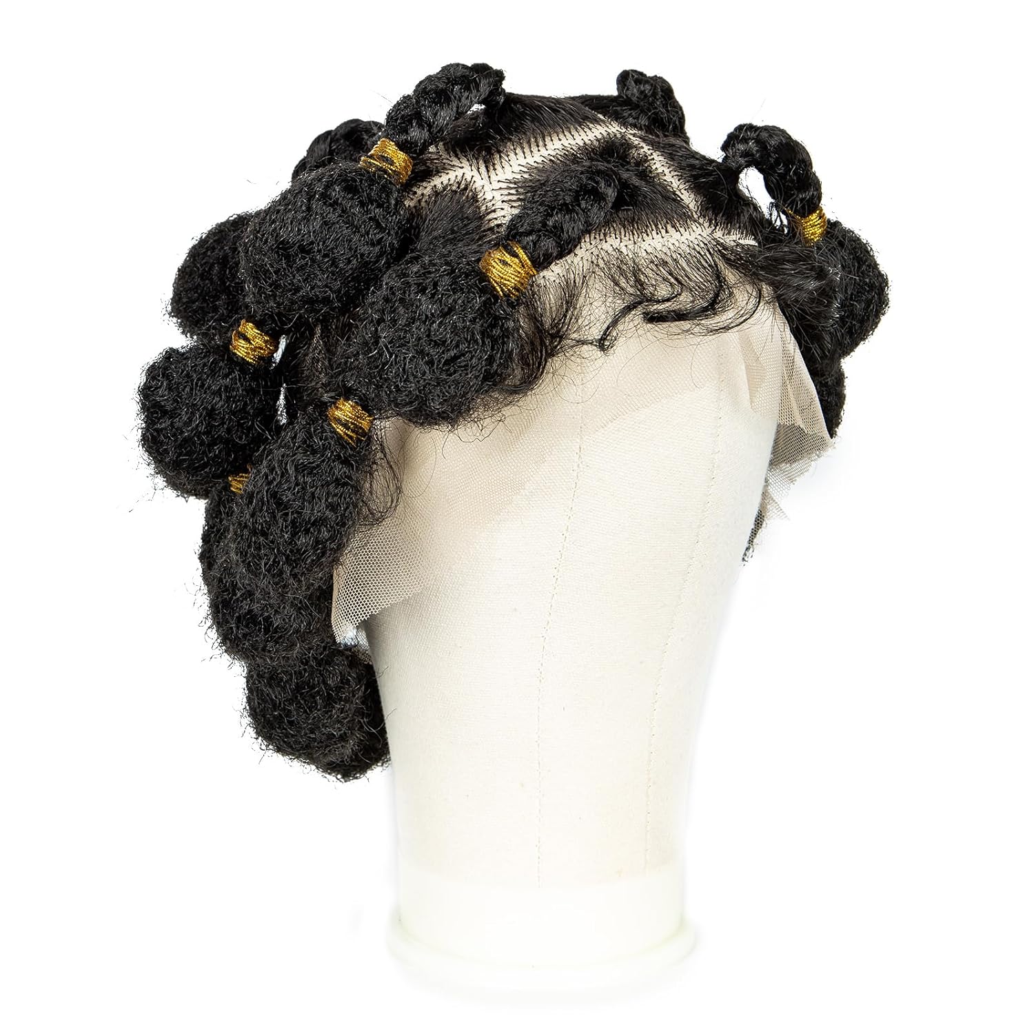 Bantu Braided Wigs for Black Women Transparent HD Full Lace Knotless Box Braided Wig Twist Cornrow Braids Synthetic Lace Front Braided Wigs with Baby Hair Handmade Faux Locs Wig (1B Color)