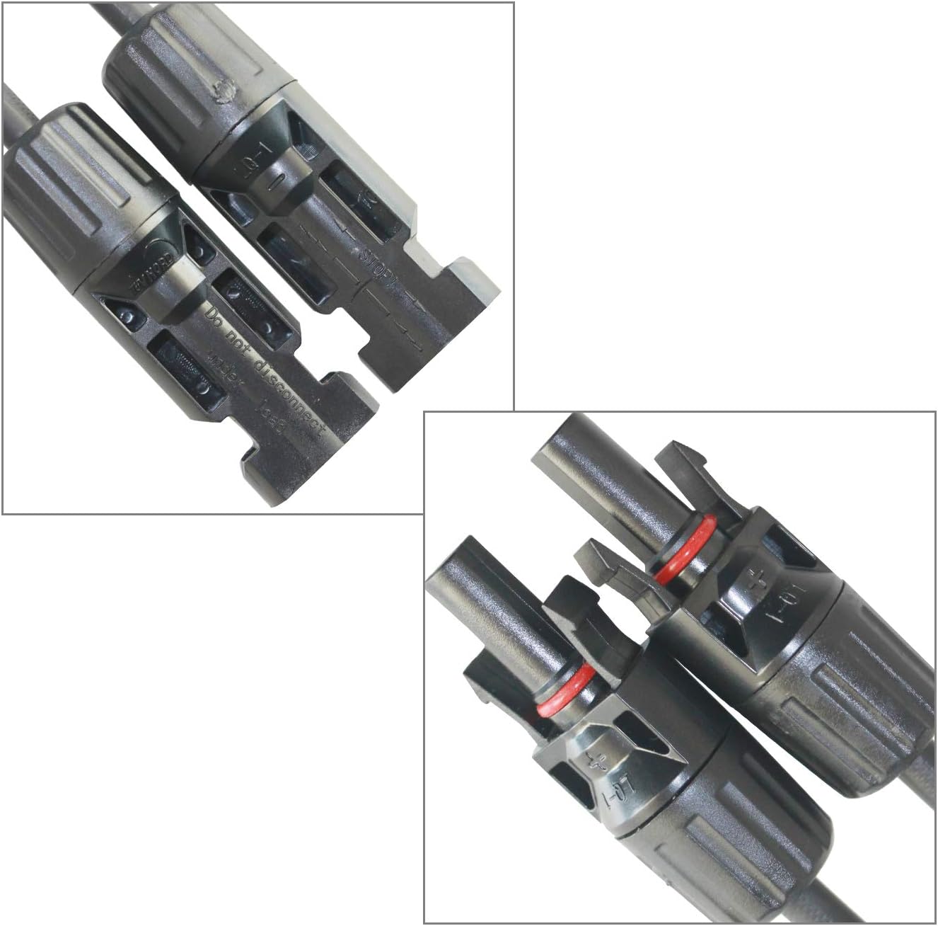 DSOPV 2 Pairs Solar Connector Y Branch Parallel Solar Panel Adaptor Cable Connectors 1M2F+2M1F