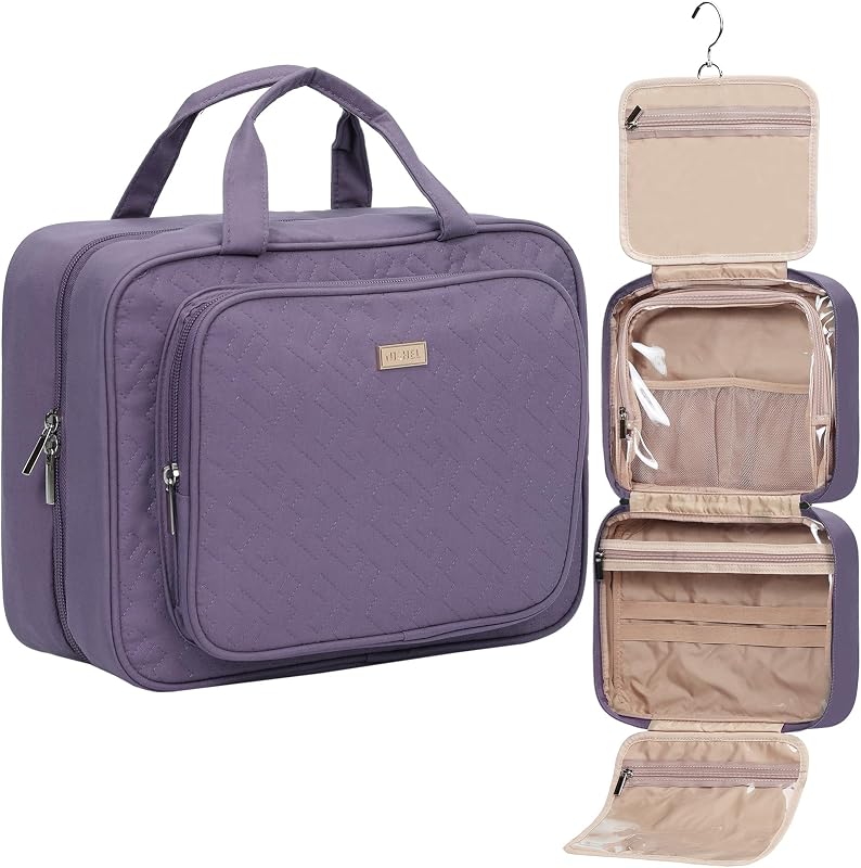 Necessaire de viagem NISHEL com gancho, organizador suspenso para maquiagem e cosméticos, roxa