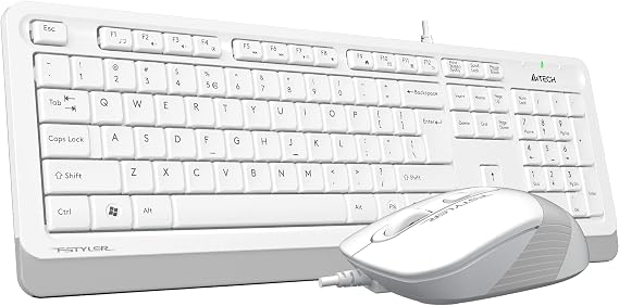 A4Tech F1010 Q USB Turkish FN-Multimedia Keyboard+Optical 1600DPI White Mouse Set