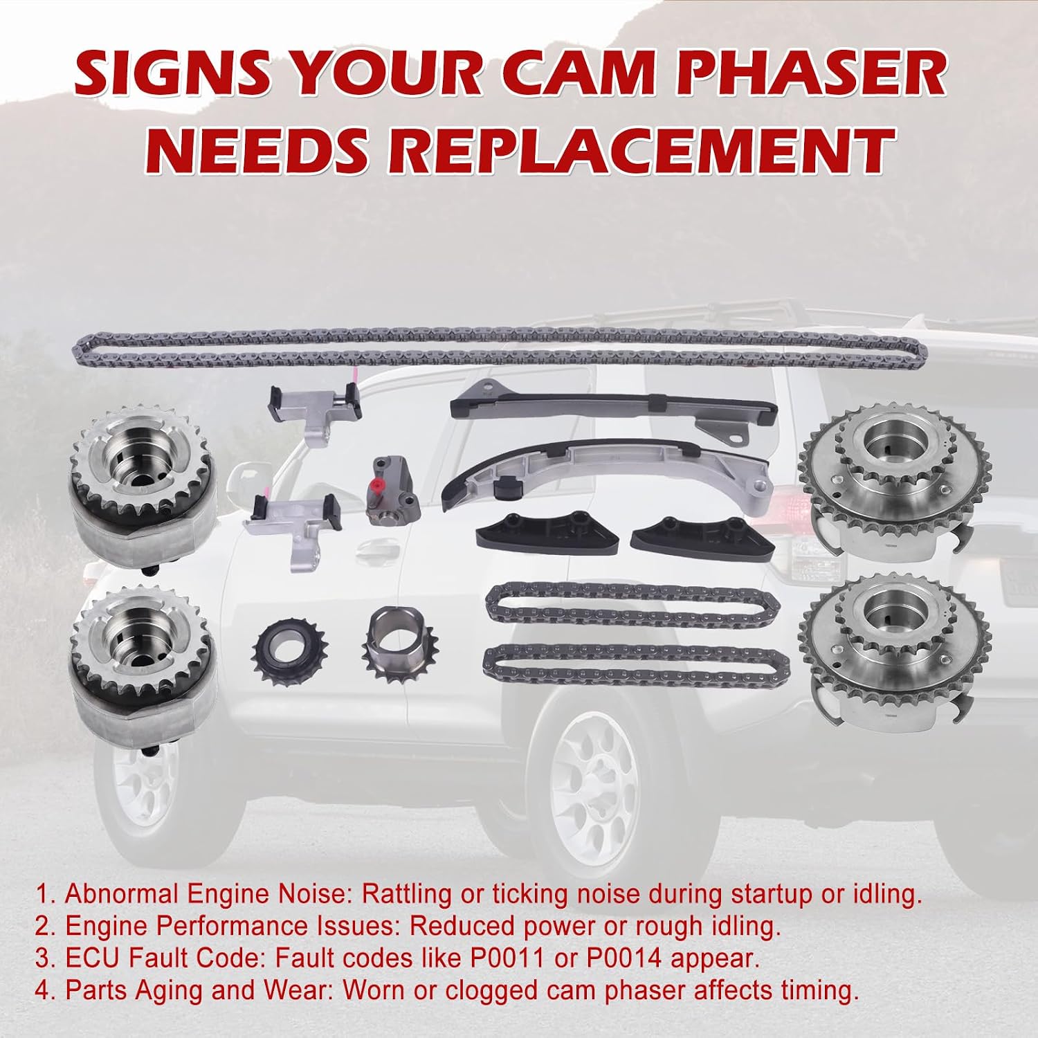 Kessocco 3.5 Timing Chain Kit with Camshaft Sprockets for Toyota Highlander RAV4 Camry Sienna RX330 RX350 ES350 ES300h Replace Part 13562-0P010 13050-0P010 13050-31030 13080-31010 13080-31030
