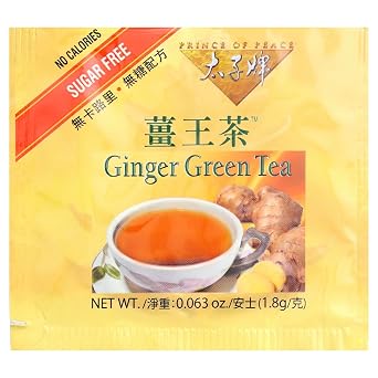 Prince Gold Tea, Ginger Green, 16 Tea Bags
