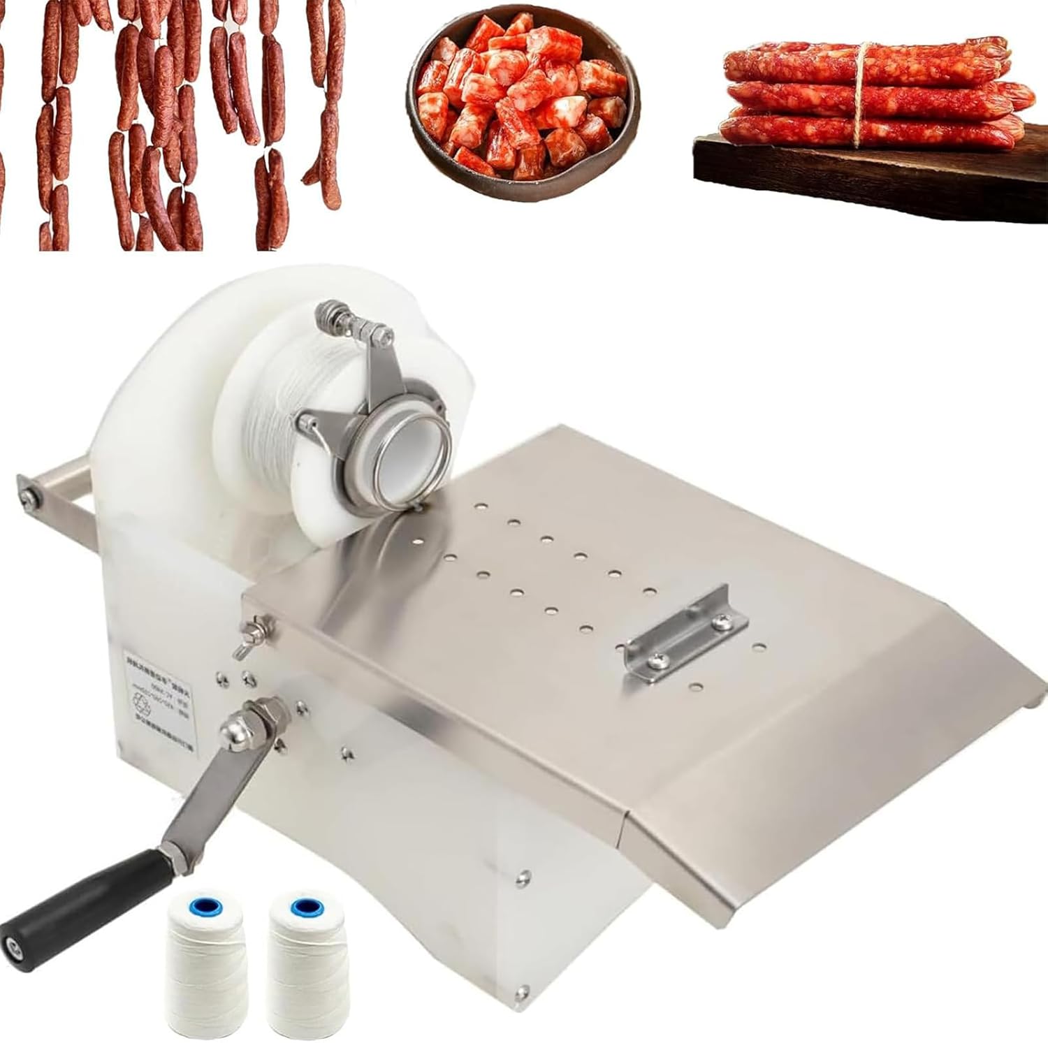Manual Sausage Linker Machine Stainless Steel Manual Hand-Rolling Sausage Tying & Knotting Machine for Food Factory Restaurant Home, 304 Stainless Steel