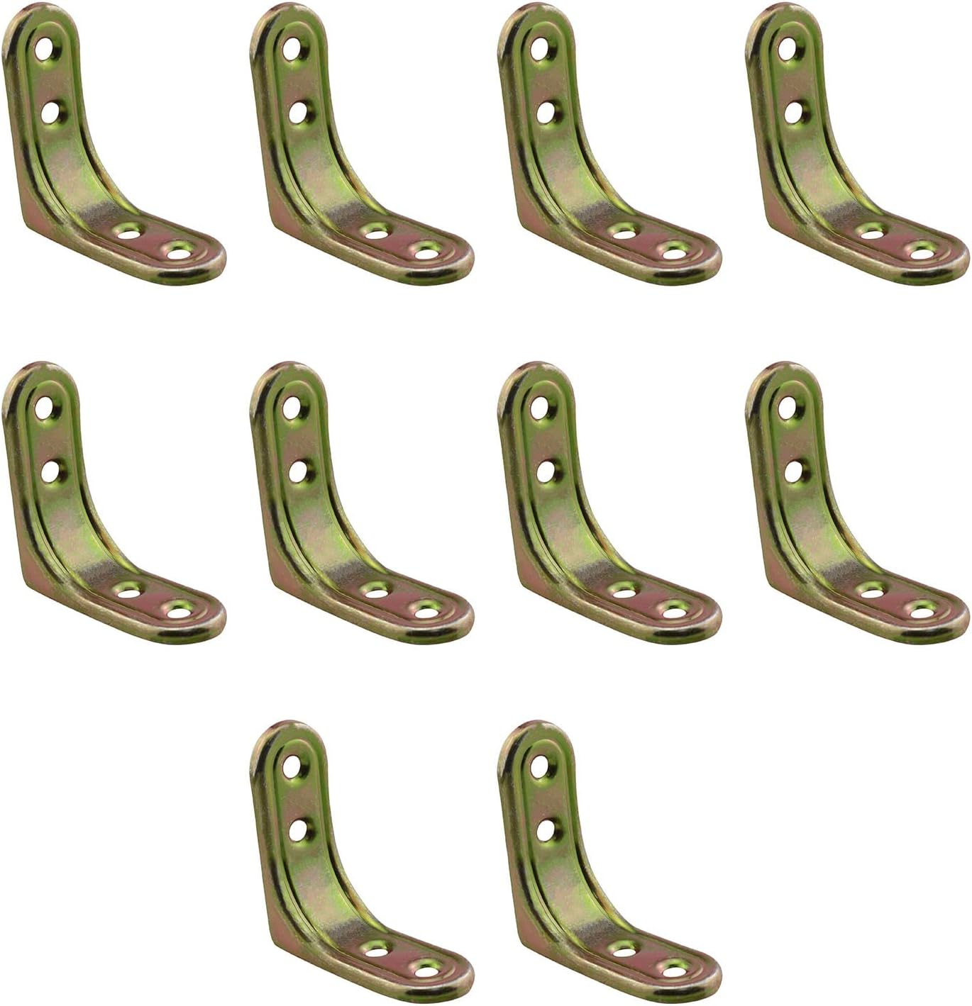 10pcs L-Shaped Bracket 1.97x1.97" Galvanized 90 Degree Joint Brackets for Cabinet Closet Cupboard Tables Dressers Bookcase Shelf Bracket