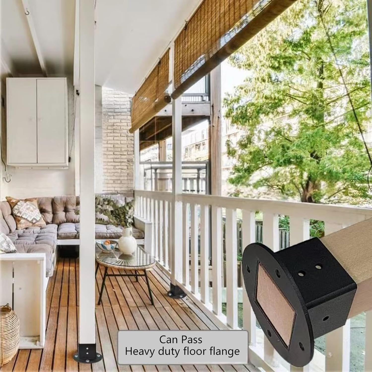 4PCS Heavy Gauges Metal Fence Post Brackets Square Base Designs Long Lasting Stability for Outdoor Indoor Barrier Systems Metal Fence Post Brackets Strong