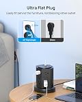 TROND Barre de puissance de tour avec protecteur de surpression, 14 Sortie USB C 6ft Noir 2100J Bureau vertical Power Strip, intérieur Flat Plug Extension Cord, pour la maison Bureau Dorm Room Apartment Essentials