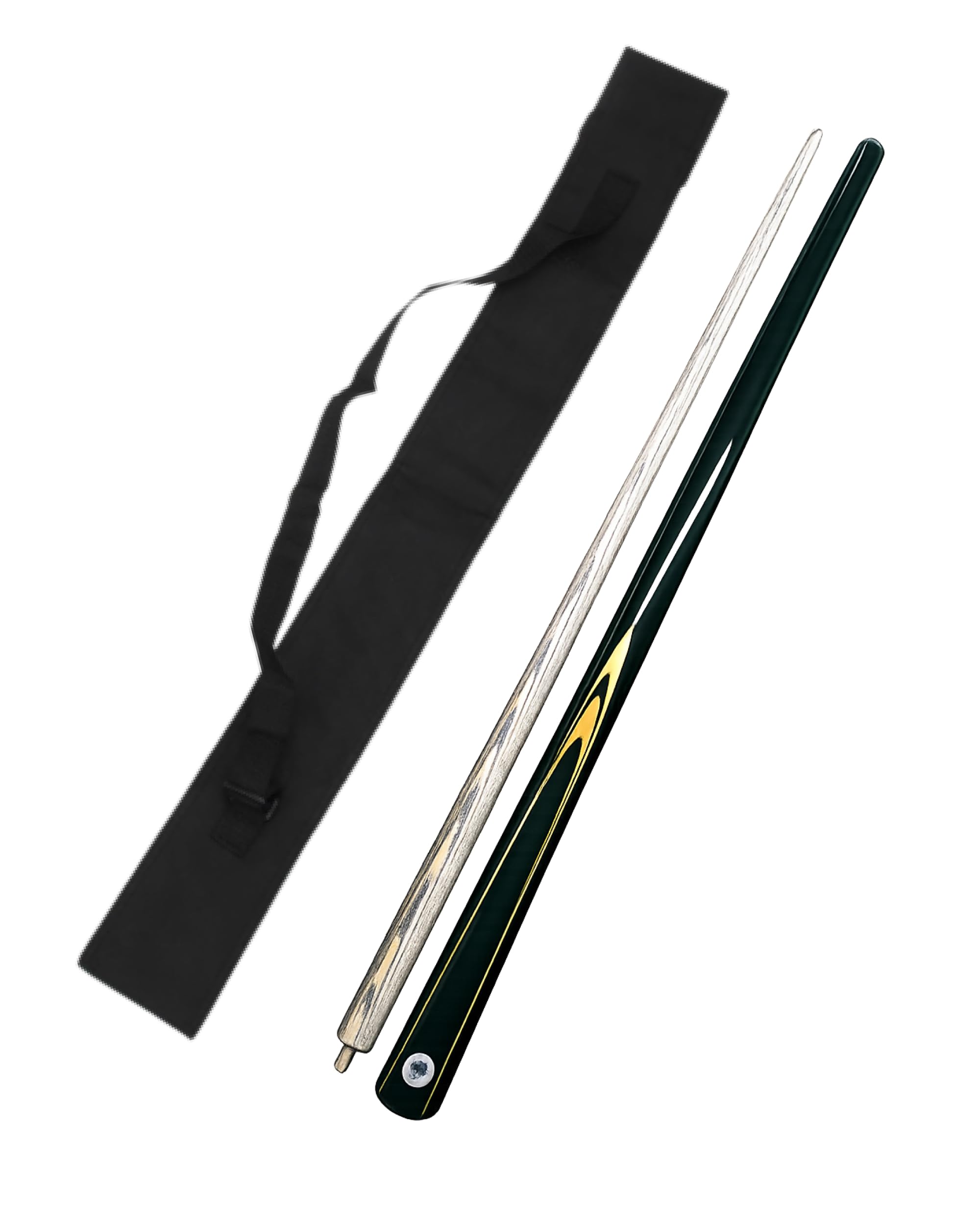 JBB Pool and Snooker Cue Stick, 9mm Half Joint, with Carrying Cue Cover, Black