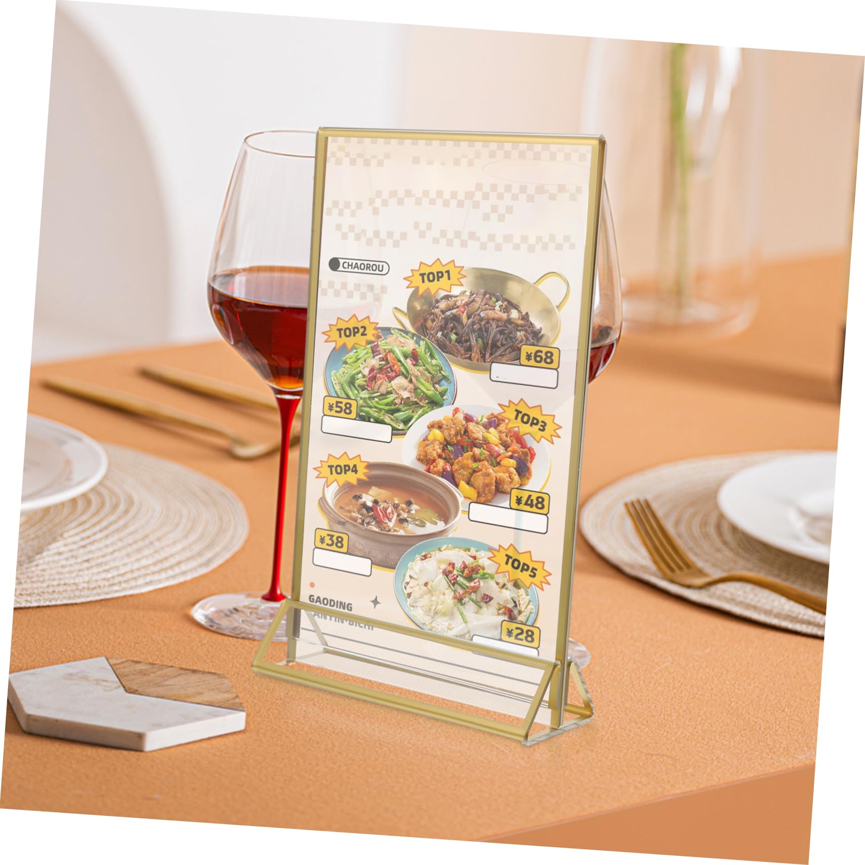 SHOWERORO 6piezas Soporte De Carteles De Acrílico Transparentes De Menú Para Mesa Exhibidor Vertical De Tarjetas Para Bodas y Restaurantes