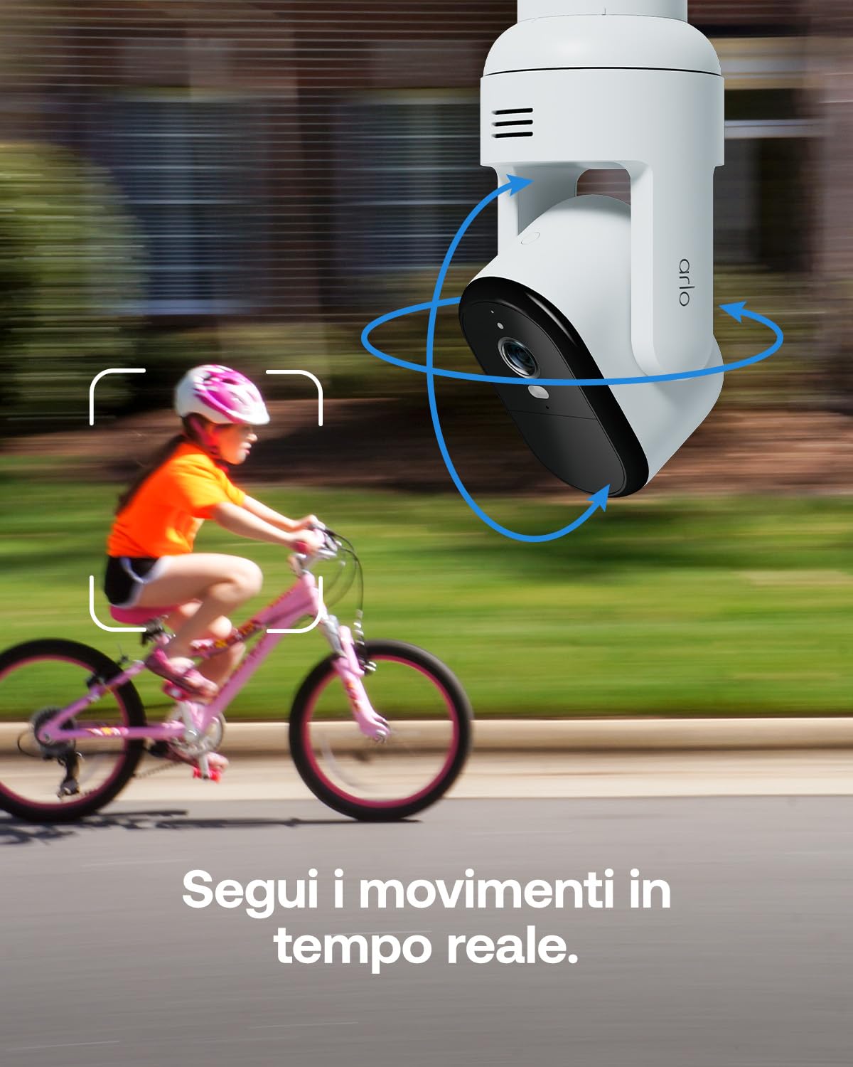 Arlo Essential 3 Telecamera HD 360º Pan-Tilt-Zoom WiFi Esterno Senza Fili, Sirena Allarme Casa, Sensore Di Movimento, Visione Notturna A Colori, Prova Inclusa Secure, 2 Telecamere, Bianche