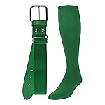 TCK Baseball/Softball Adult Belt & Socks Combo Set (Kelly, Large) - Kelly Green,Large