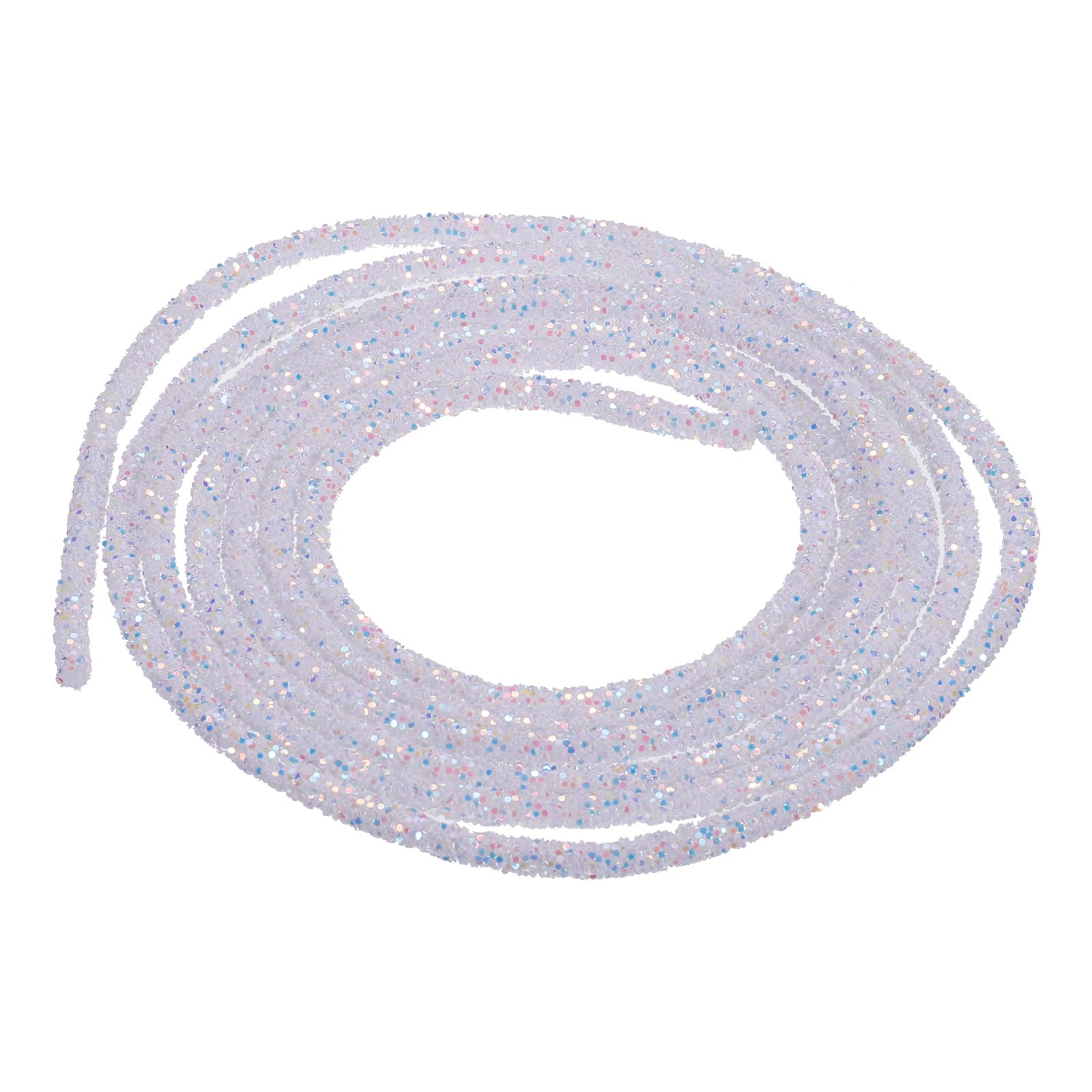 sourcing map 5 Yard 6mm 0.24 inch Glitter Sequins Rope Sequins Rhinestone Tube Cord for DIY Wedding Dresses Costume Clothing Shoes Jewelry Accessory Clear White — view 232