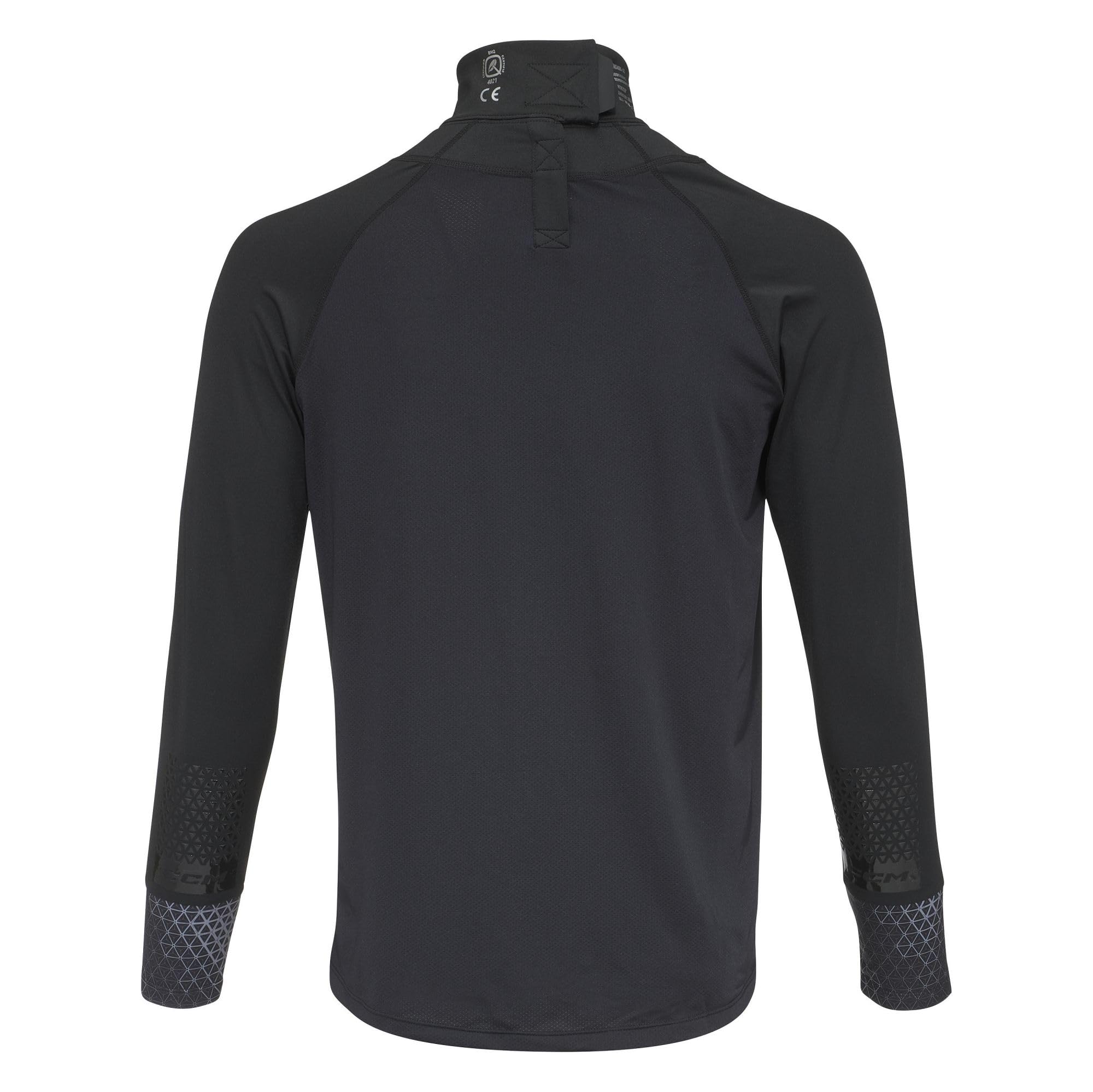 CCM Youth T-shirt à manches longues avec protection du cou anti-coupures pour enfant Noir