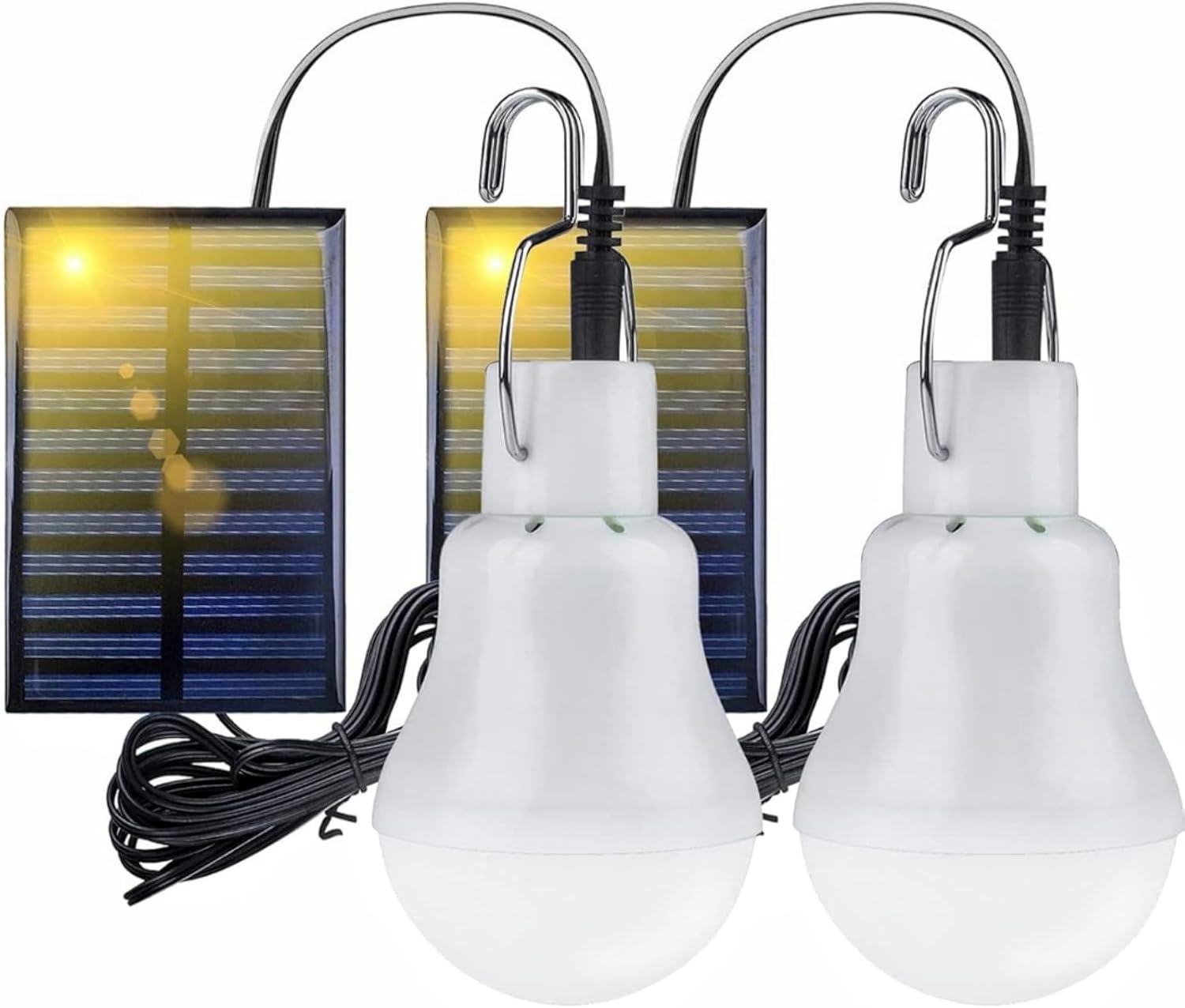 Portable Solar LED Bulbs Outdoor Solar Powered Lighting, Suitable for Home Fishing Camping Tents and Emergency Lighting 2 Pack