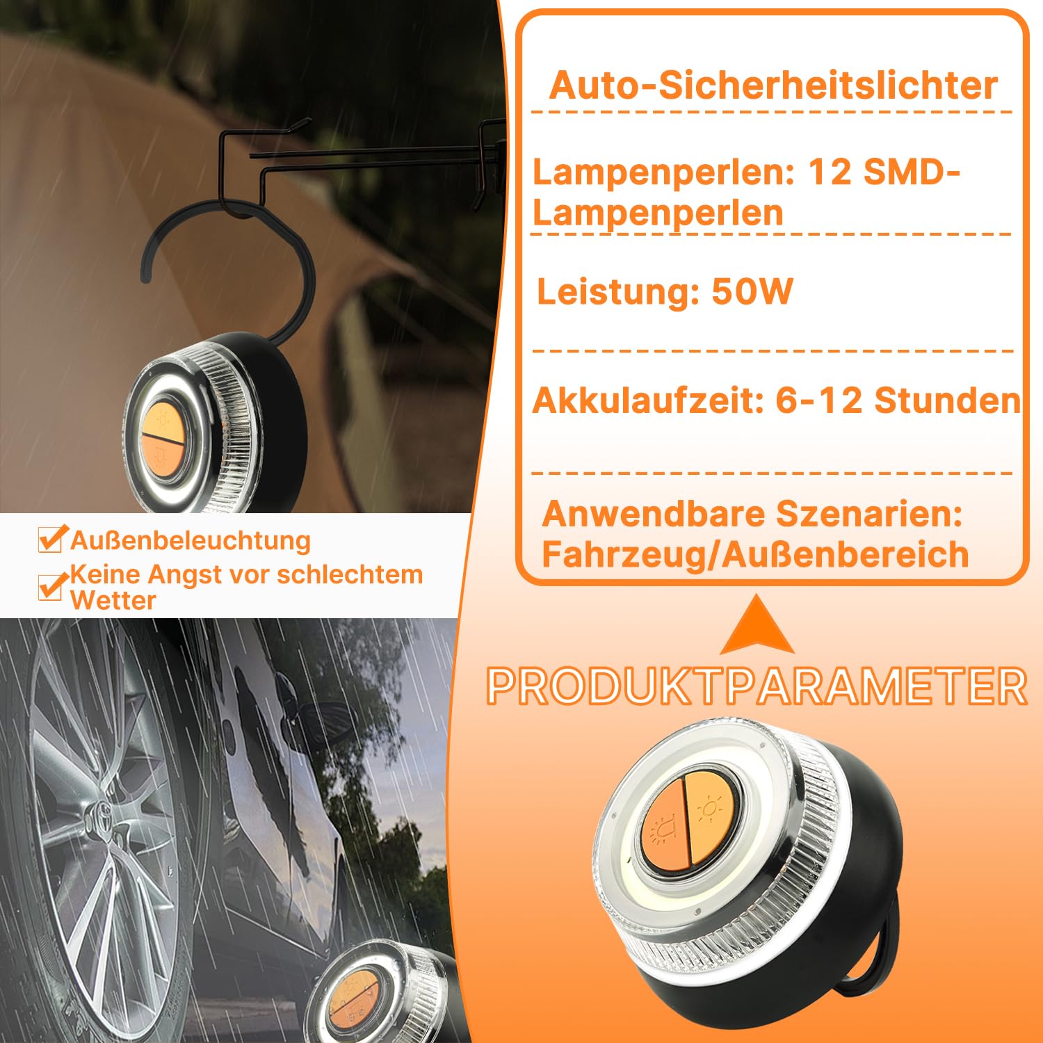 Luce Emergenza Auto, Luci Emergenza, Autonoma Torcia, per incidenti stradali, nav, iguasti, camion, auto