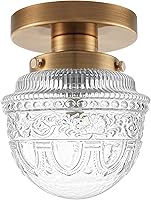 Vista 8 de DSMJFU - Lámpara de techo semiempotrada negra, pequeña lámpara de pasillo, lámpara vintage cerca de techo para baño, entrada, vestíbulo, armario