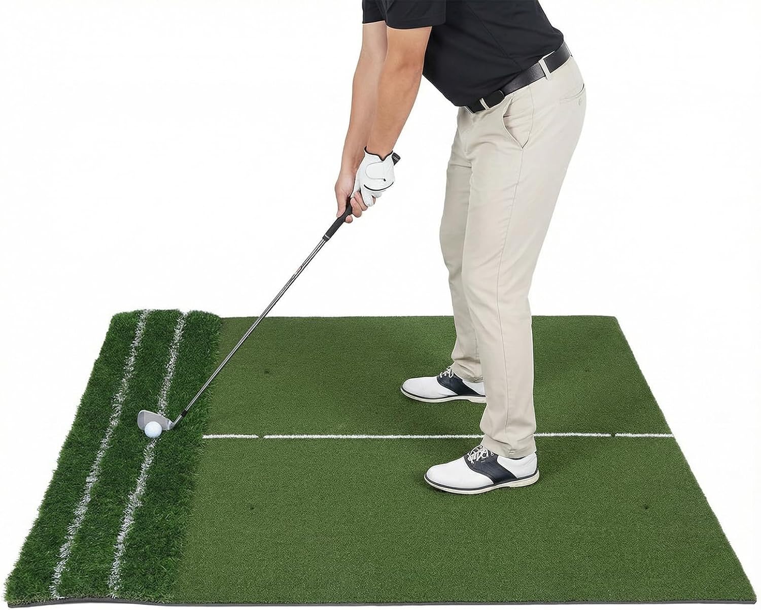 Generic Golf Putting Training Mat Artificial Turf Putting Green Mat with 10mm Foam 1.2x1.5m 11mm Short and 40mm Rough Grass for Beginners and Advanced Players